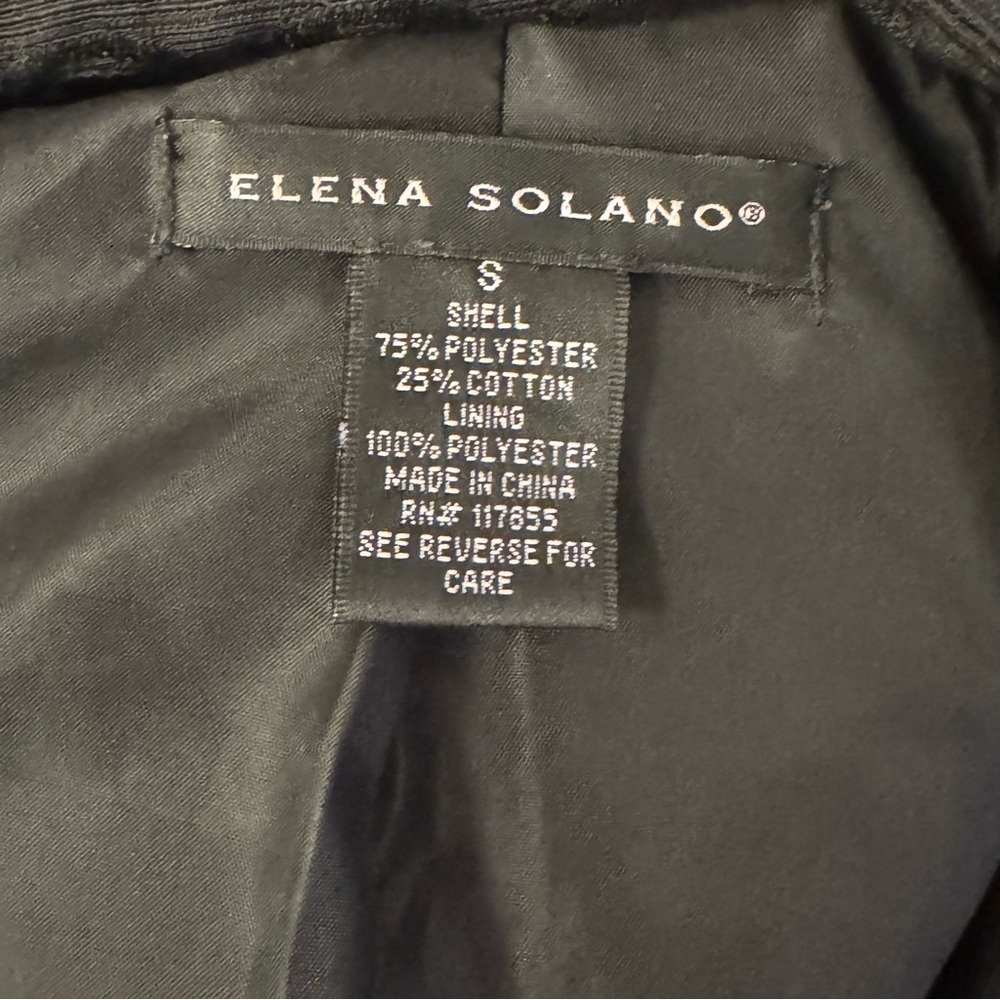 ✨ Elena Solano Black Textured Belted Jacket | Small ✨ - Picture 9 of 10